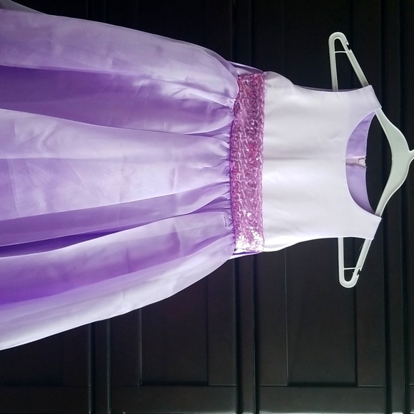 Purple flower girl/bridal dress - Picture 1 of 8